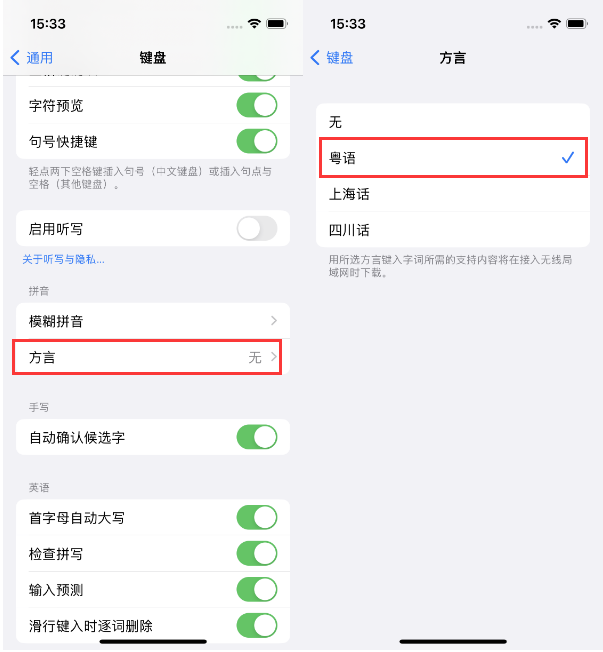 西昌镇苹果14服务点分享iPhone 14plus设置键盘粤语方言的方法 