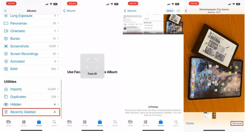 西昌镇苹果14维修分享 iPhone14 上恢复已删除的照片 