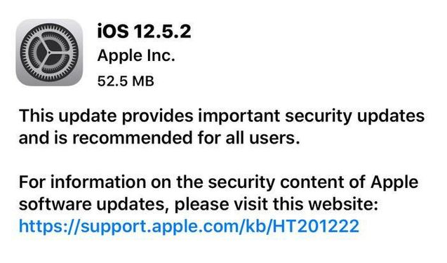 西昌镇苹果手机维修分享iOS12.5.2发布，建议所有老苹果用户安装 